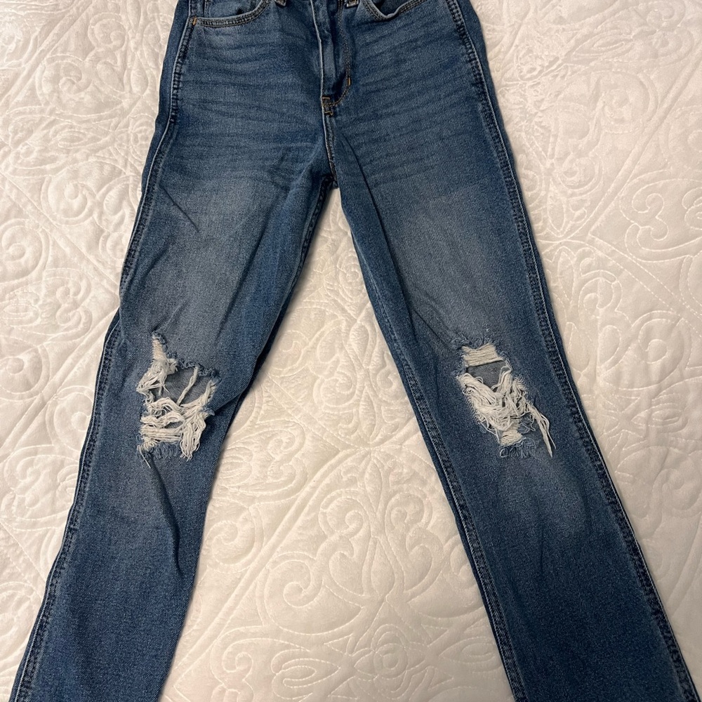 Hollister Blue Distressed Skinny Jeans